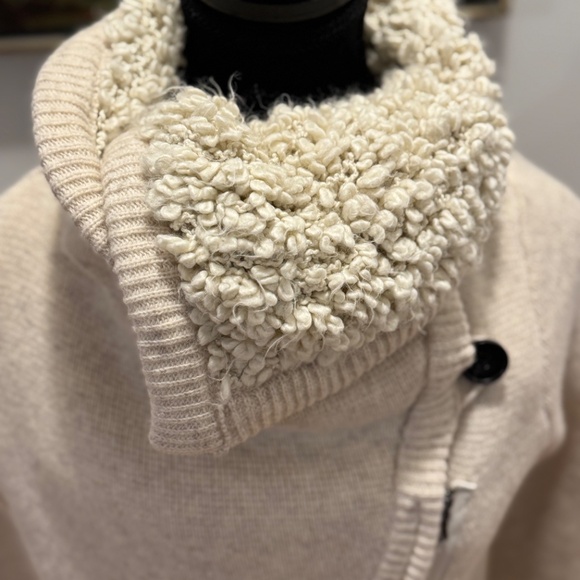 ✨ Gap Lambswool Asymmetrical Zip Cardigan - Cozy Sherpa Collar - XS - Picture 9 of 16